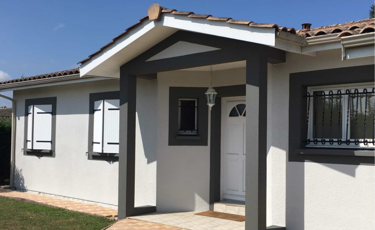 Maison plain pied à Sadirac après changement de couleur et traitement des fissures