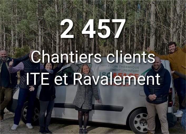 2 457 chantiers clients effectués en ITE et Ravalement
